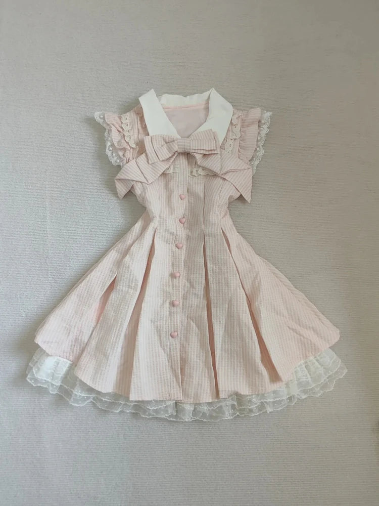 Japanese sweet kawaii striped dress